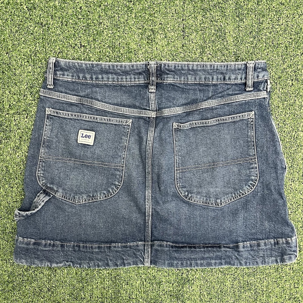 Lee Workwear Denim Carpenter Skirt Women's Size 14 Medium Utility Mini Stretch